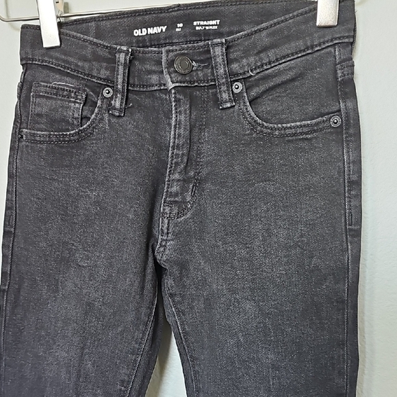 Old Navy Boy's 10 Slim Straight Built in Flex Adjustable Waist Black Jeans - Picture 2 of 8